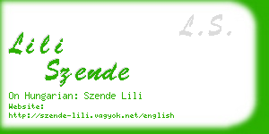 lili szende business card